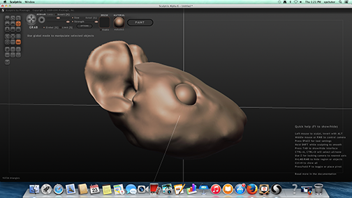 3D Model of Mouse Head done in Sculptris